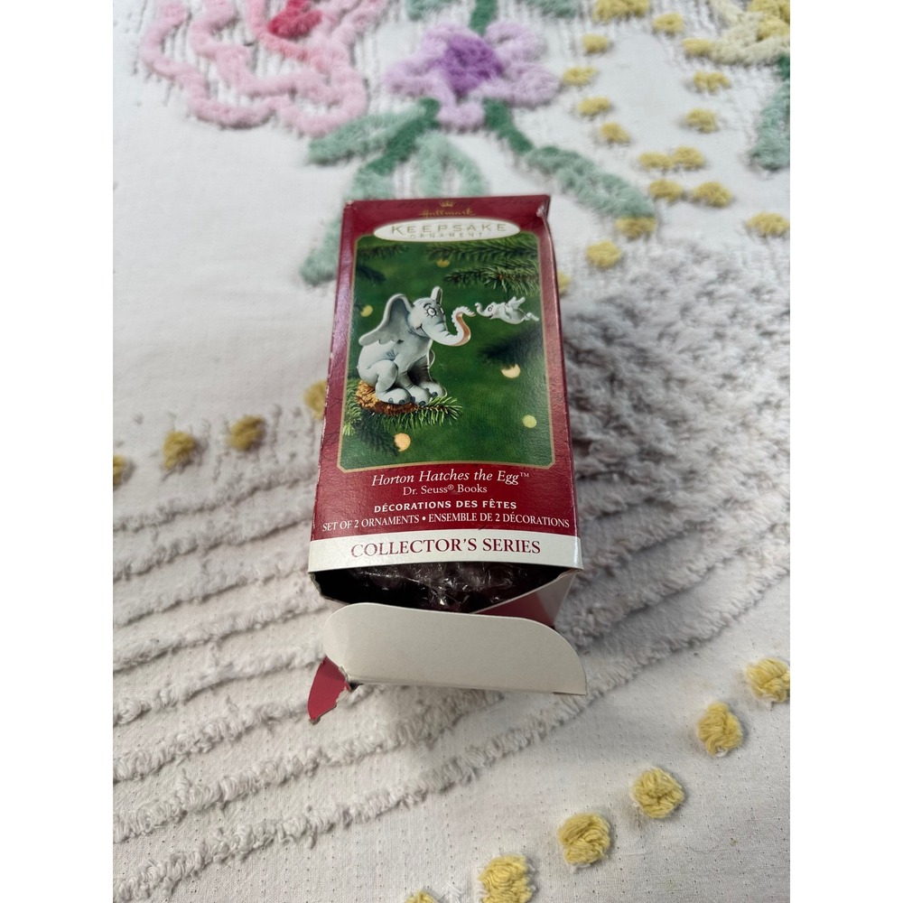 Hallmark Keepsake Ornament 2001 Dr Seuss Horton Hatches the Egg Set of 2 QX6282